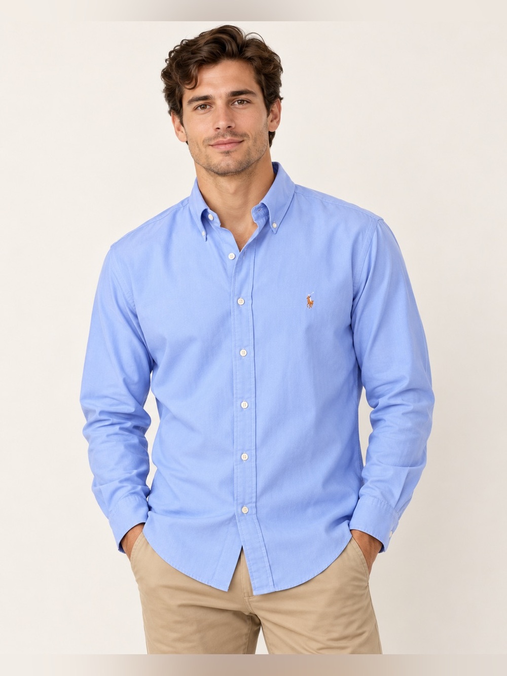 Polo Ralph Lauren Men’s XLT Performance Blue Button Down Shirt Long Sleeve
